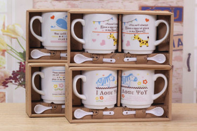 陶博汇创意小礼品精品陶瓷对杯杯礼盒时尚保温马克杯日常用品实用水杯YT-209套装